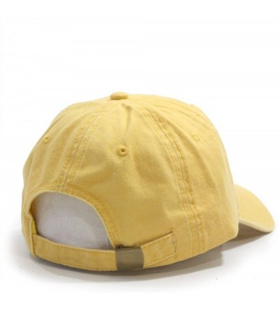 Baseball Caps Vintage Washed Dyed Cotton Twill Low Profile Adjustable Baseball Cap - C Yellow - C812L0IFPOD $14.83