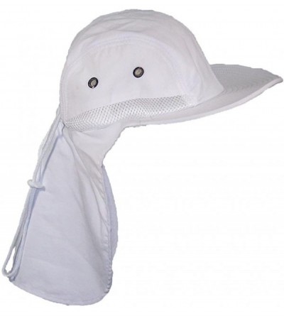 Sun Hats Men/Women Wide Brim Summer Hat with Neck Flap (One Size) - White - C3183OZ2K22 $14.95