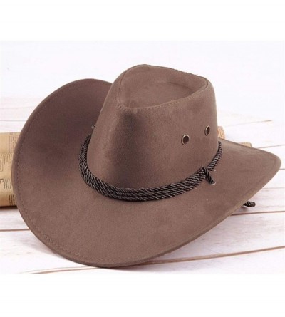 Balaclavas Men Women Cowboy Hat Western Cap Wide Brim Sunhat Winter 2019 New - Yellow - CX18WMCDCMT $12.35