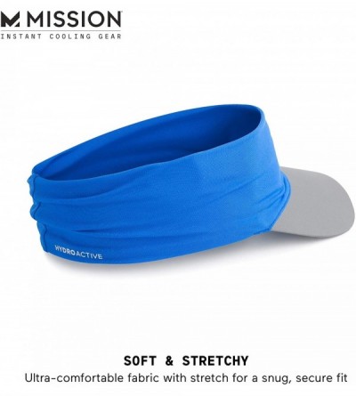 Visors Cooling Stretchy Visor- Lightweight- No Slip Band- UPF 50 - Mission Blue - C918ZO9W87E $10.62