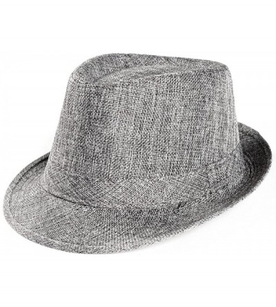 Sun Hats 2019 Unisex Trilby Caps Gangster Cap Beach Sun Straw Hat Band Sunhat Solid Color Relaxed Adjustable - Gray - CZ18QMR...