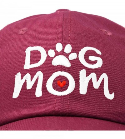 Baseball Caps Dog Mom Baseball Cap Women's Hats Dad Hat - Maroon - CL18K0QC3HX $11.44