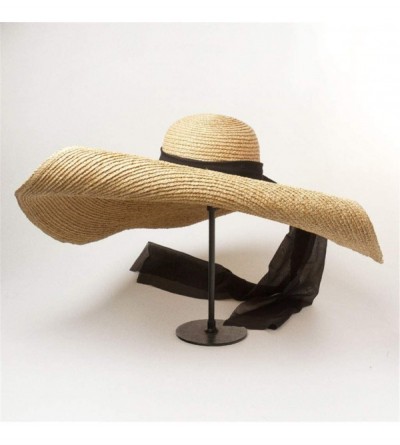 Sun Hats Womens Oversized Foldable Packable - Dark Black - CN18TSM5TQE $50.13