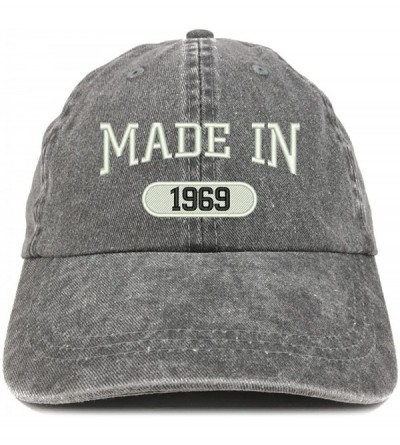 Baseball Caps Made in 1969 Embroidered 51st Birthday Washed Baseball Cap - Black - CA18C7I5S65 $22.34