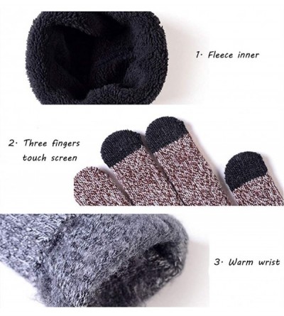 Skullies & Beanies Winter Beanie Hat + Scarf + Touch Screen Gloves 3 in 1 Set Unisex 3 Pieces Warm Set for Men Women - Grey -...