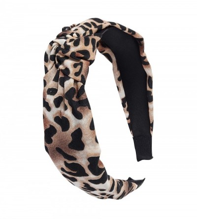 Headbands Leopard Print Top-knot Headband (Brown) - Brown Leopard - C818SU2H40R $18.02