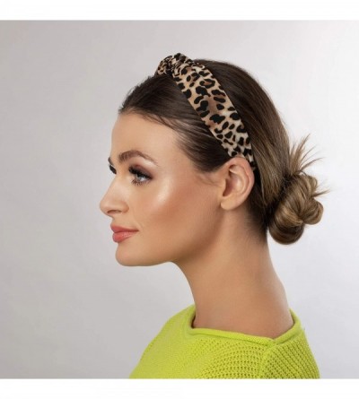 Headbands Leopard Print Top-knot Headband (Brown) - Brown Leopard - C818SU2H40R $18.02