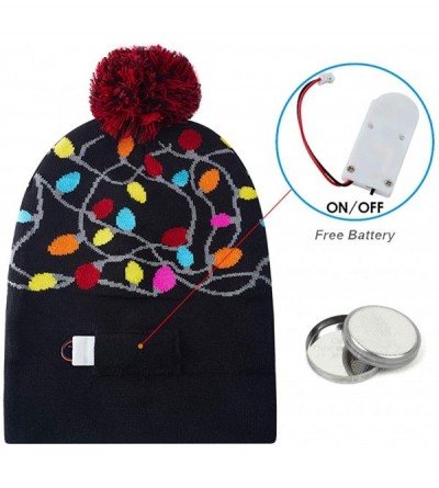 Skullies & Beanies Led Christmas Hat Adult Kids Light Up Warm Cap Xmas Knit Winter Beanie - Multicoloured-05 - CM18YH0CS9Z $9.15