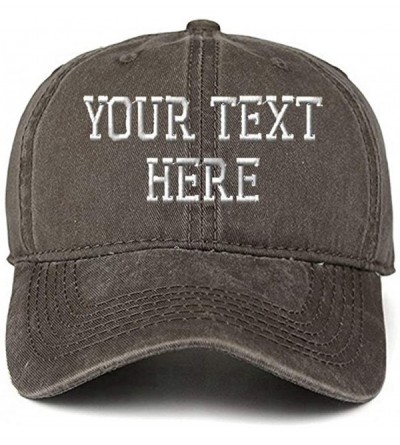 Baseball Caps Custom Embroidered Baseball Hat Personalized Adjustable Cowboy Cap Add Your Text - Coffee - CQ18HTNO2R3 $19.76