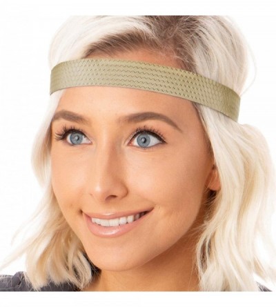 Headbands Women's Adjustable Non Slip Geo Sport Headband Multi Gift Pack - Black & Gold Wide Geo 2pk - CI19770MQ26 $10.93