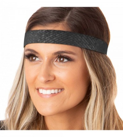 Headbands Women's Adjustable Non Slip Geo Sport Headband Multi Gift Pack - Black & Gold Wide Geo 2pk - CI19770MQ26 $10.93