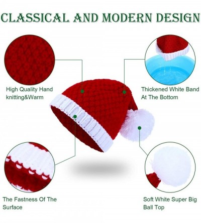 Skullies & Beanies 2 Pieces Christmas Beanie Winter Knitted Hat Crochet Santa Hat for Women and Men - CD18ITX7LQI $13.72