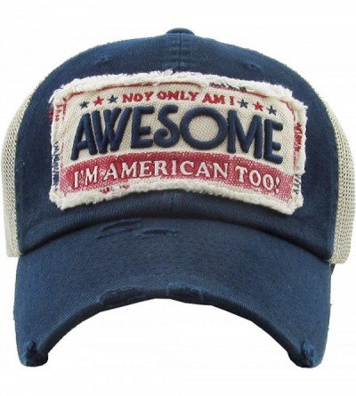 Baseball Caps USA Flag Hat Collection Distressed Vintage Baseball Cap Dad Hat Adjustable Unconstructed - (224) Navy - CV18XKY...