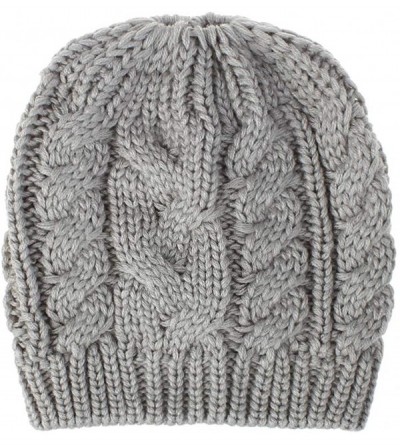 Skullies & Beanies Womens Ponytail Beanie Hat Soft Knit BeanieTail Warm Winter Knit Ribbed Slouchy BeanieTail Hats - Z-grey -...