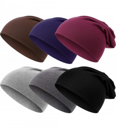 Skullies & Beanies 6 Pieces Kid Slouchy Beanie Hat Infant Toddler Cotton Baggy Knit Stretch Beanie - C718AQWCUSZ $10.05