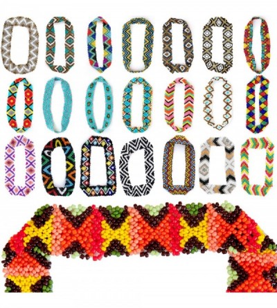 Headbands Bohemian Pattern Elastic Stretch Seed Bead Headbands (Native American Seed Bead Headband Style V) - C011LPEW01J $11.36