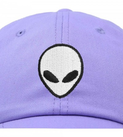 Baseball Caps Alien Head Baseball Cap Mens and Womens Hat - Lavender - CX18M639UYW $14.05