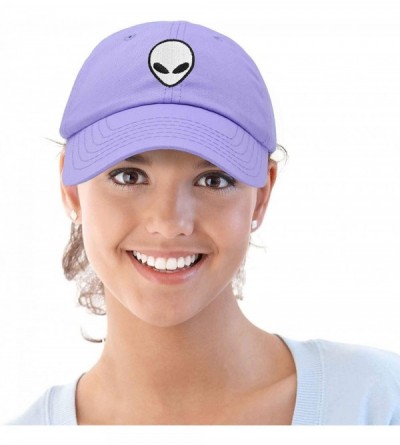 Baseball Caps Alien Head Baseball Cap Mens and Womens Hat - Lavender - CX18M639UYW $14.05