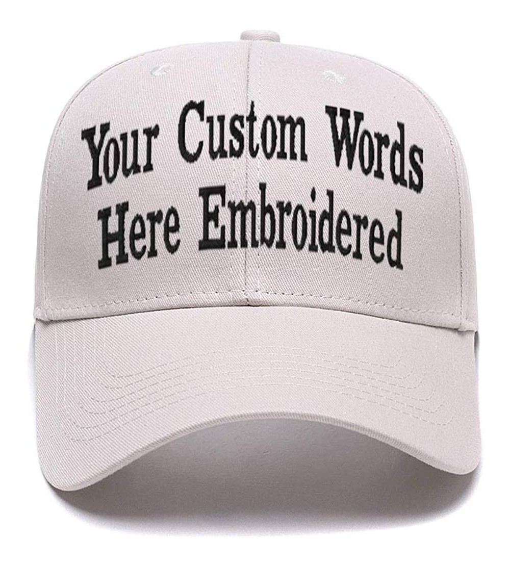 Baseball Caps Custom Embroidered Baseball Hat Personalized Adjustable Cowboy Cap Add Your Text - Beige - C718HTN7AD6 $13.74