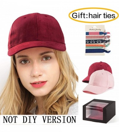 Baseball Caps Baseball Cap with Buttons for Hanging Dad Hat for Women Men Faux Suede Cap 2Pack - CR18MGW99TL $11.60