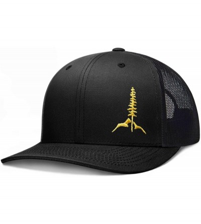 Baseball Caps Trucker Hat- Tamarack Mountain - Black / Yellow - CT18T2I4E0R $28.56