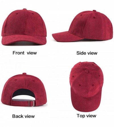 Baseball Caps Baseball Cap with Buttons for Hanging Dad Hat for Women Men Faux Suede Cap 2Pack - CR18MGW99TL $11.60