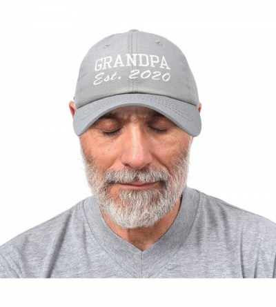 Baseball Caps New Grandpa Hat Est 2019 2020 Fun Gift Embroidered Dad Hat Cotton Cap - Gray - CO18RXCLA7H $11.98