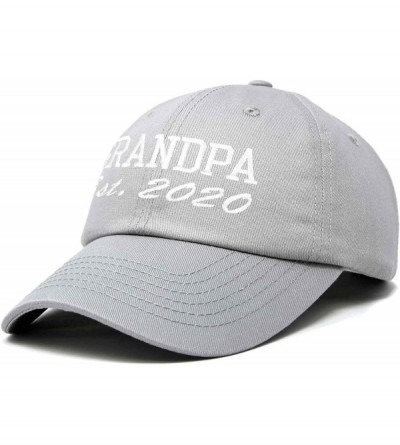 Baseball Caps New Grandpa Hat Est 2019 2020 Fun Gift Embroidered Dad Hat Cotton Cap - Gray - CO18RXCLA7H $11.98