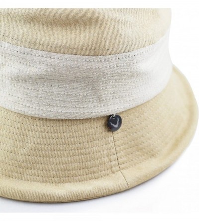 Bucket Hats Light Weight Packable Women's Wide Brim Sun Bucket Hat - Collete- Beige - C918GQX7WOX $12.42