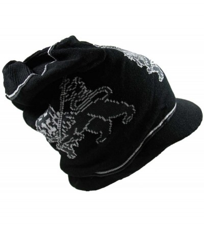Skullies & Beanies Lion Dread Knit Beanie Visor - Black - CL11ZEIZ785 $18.70