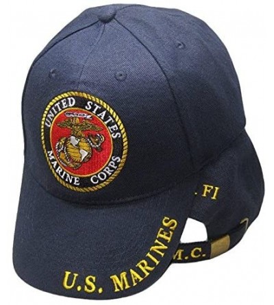 Skullies & Beanies Marines Marine Corps EGA U.S.M.C. USMC Semper Fi Navy Blue Embroidered Cap Hat - CV18DK2OH87 $11.48