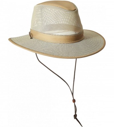Cowboy Hats Aussie Breezer 5310 Cotton Mesh Hat - Khaki - CY112IMJEQ1 $81.48