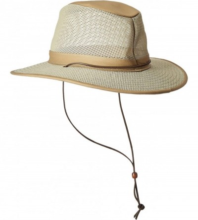 Cowboy Hats Aussie Breezer 5310 Cotton Mesh Hat - Khaki - CY112IMJEQ1 $35.98