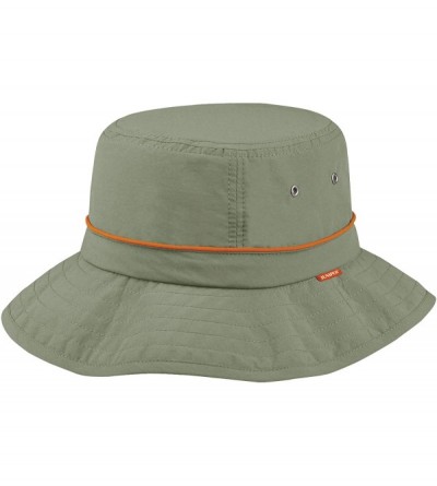Sun Hats Taslon UV Bucket Cap with Orange Piping - Olive With Red Piping - CS11LV4GN0R $16.77
