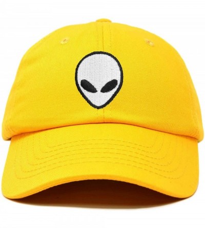 Baseball Caps Alien Head Baseball Cap Mens and Womens Hat - Gold - CW18M64SNGZ $10.32