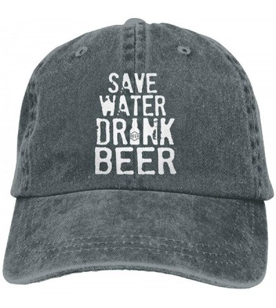 Baseball Caps Adult Fashion Sports Denim Baseball Save Water Drink Beer Classic Dad Hat Adjustable Plain Cap - Asphalt - CX18...
