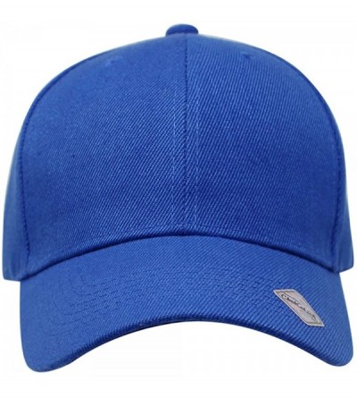 Baseball Caps Baseball Hat Adjustable Blank Cap Mid Profile Structured Baseball Cap - Ball Cap Royal - CA18IKG6U0L $10.11