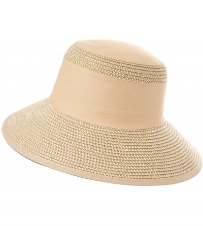 Sun Hats Womens Braided Summer Sun Hat UPF Protection Panama Fedora Outdoor Beach Hiking - 00770_khaki Beige - CT18W2UKDCX $1...