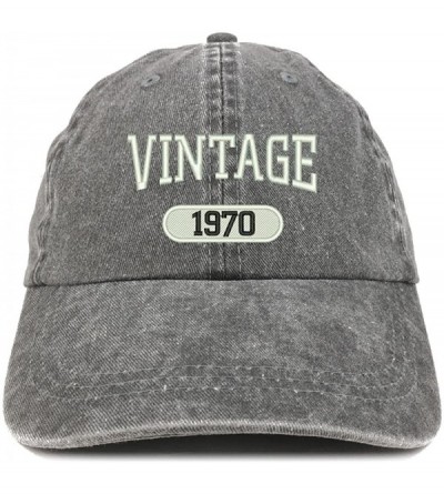Baseball Caps Vintage 1970 Embroidered 50th Birthday Soft Crown Washed Cotton Cap - Black - CK180WL68UX $21.88
