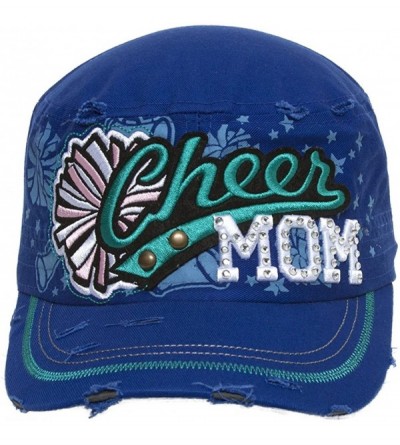 Baseball Caps Sports Mom Distressed Adjustable Cadet Cap - Cheer Mom - CR11MU4VIQB $10.72
