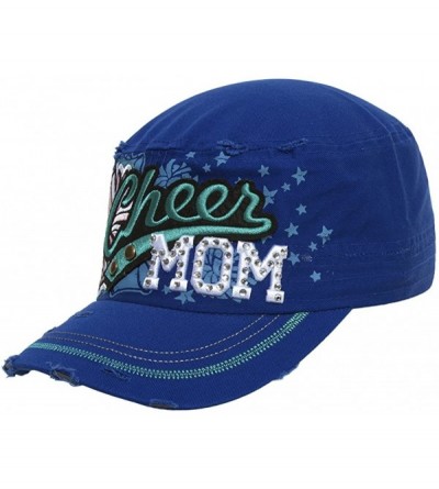 Baseball Caps Sports Mom Distressed Adjustable Cadet Cap - Cheer Mom - CR11MU4VIQB $10.72