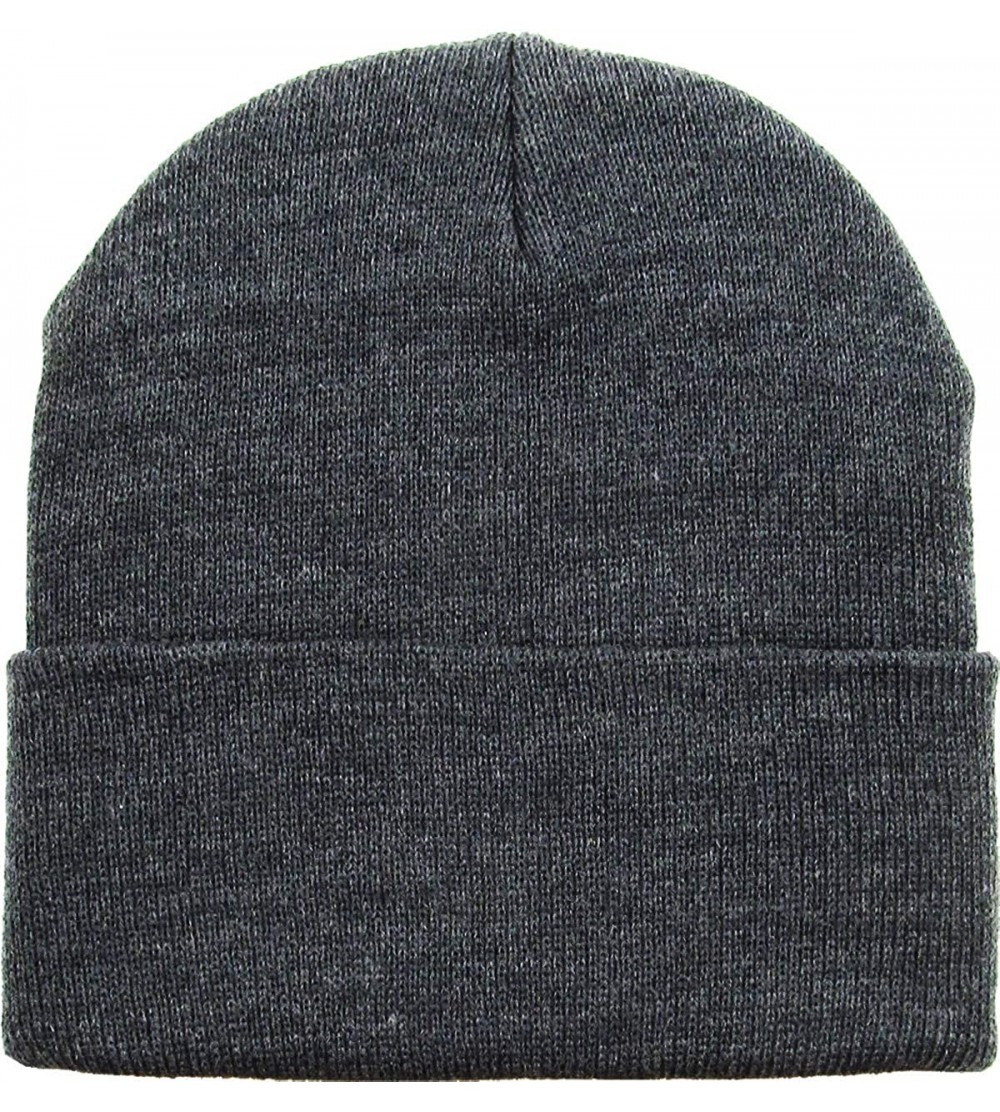 Skullies & Beanies Thick and Warm Mens Daily Cuffed Beanie OR Slouchy Made in USA for USA Knit HAT Cap Womens Kids - C118ZOYA...
