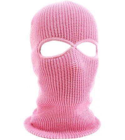 Balaclavas 2-Hole Knitted Full Face Cover Ski Mask- Winter Balaclava Beanie for Outdoor Sport-Set of 2 - Pink+white - CY1922Q...