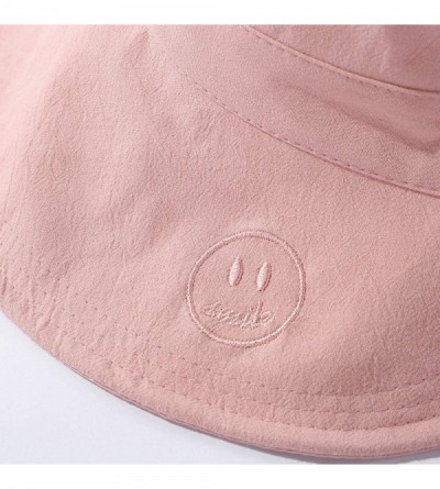 Sun Hats Womens Ponytail Summer Sun Hat Wide Brim UV Protection Foldable Safari Fishing Cap Floppy Bucket Hats - B-pink - CN1...