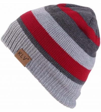 Skullies & Beanies Sell Gift- Men Women Baggy Warm Crochet Winter Wool Knit Ski Beanie Skull Slouchy Caps Hat (Red) - Red - C...