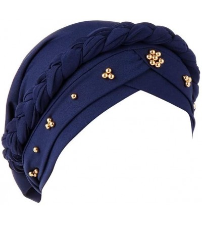 Skullies & Beanies Summer Ruffle Diamond Headscarf - Navy - C718QAKU00Z $9.07