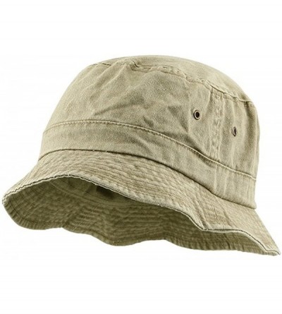 Sun Hats Big Size Washed Hat - Khaki - CP11KG8EV7B $26.68