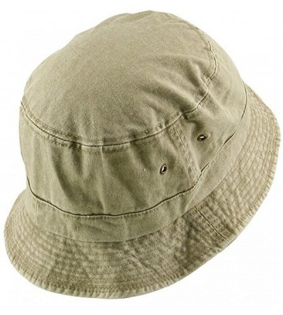 Sun Hats Big Size Washed Hat - Khaki - CP11KG8EV7B $26.68