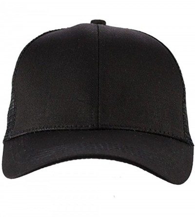 Baseball Caps Ponytail Cap Messy Trucker Adjustable Visor Baseball Cap Hat Unisex - Black 2 Pack - C818DYR46KE $18.02