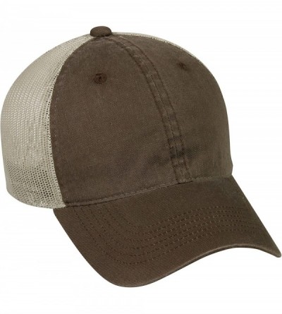 Baseball Caps Garment Washed Meshback Cap - Brown/Tan - C011IDG7KMB $9.49